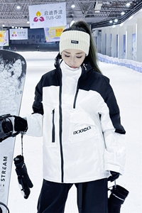 冬季防水防寒加厚机能潮滑雪衣男女连帽抽绳滑雪服外套HF57-P175图片