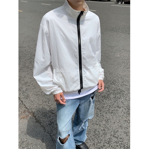 现货 夏季无帽防嗮衣双拉链立领薄款透气冰丝纯色外套 FS1006-P50图片