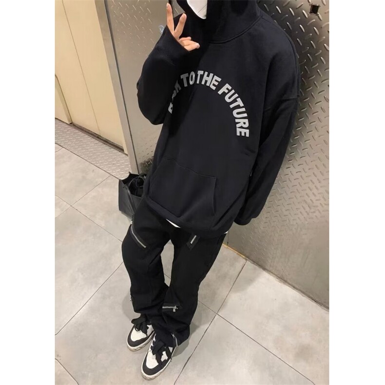 美式高街Vibe风拉链牛仔裤ins潮牌喇叭裤加绒阔腿裤K6087-P48网图,男装牛仔裤,电商B245