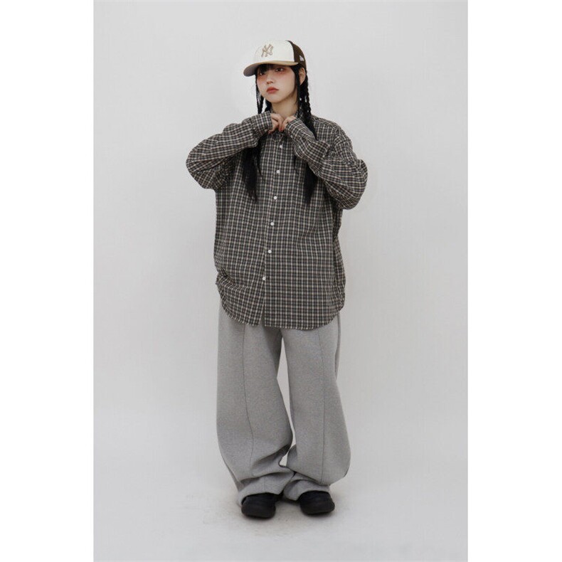 长袖衬衫女士小格子cityboy潮流翻领衬衣春休闲外套女922P45,女装衬衫,星座710