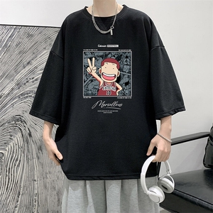 冰丝七分袖t恤男大码五分袖男短袖男中袖 Q11392-P30图片