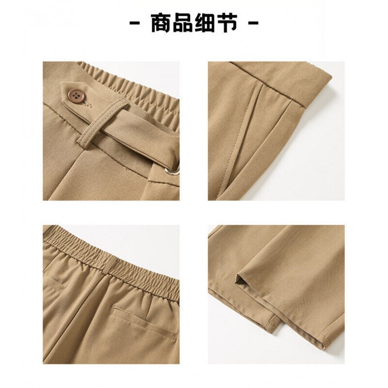 黑色冰丝弯刀西裤男夏季薄款职场高级感西装裤子垂坠感直筒休闲裤,男装西裤,星座601-1