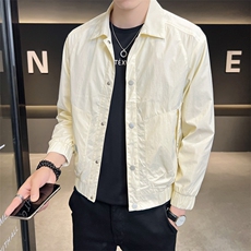 2023秋季新款纯色翻领修身夹克外套男jk1855-p88，男装夹克，电商D303