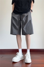 夏季新款潮流双褶冰感宽松休闲五分裤短裤B315-K24139-特p23控48，男装牛仔裤，电商B315