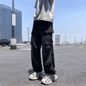 休闲裤男士韩版潮流高街帅百搭口袋2024夏季ins宽松长裤K5485-P37图片