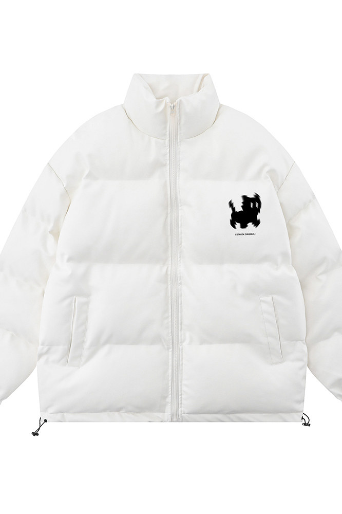 白底23新款冬季时尚百搭宽松字母印花棉服外套MY6454P115控158,男装棉衣,电商A268-1
