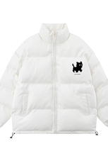 白底23新款冬季时尚百搭宽松字母印花棉服外套MY6454P115控158，男装棉衣，电商A268-1
