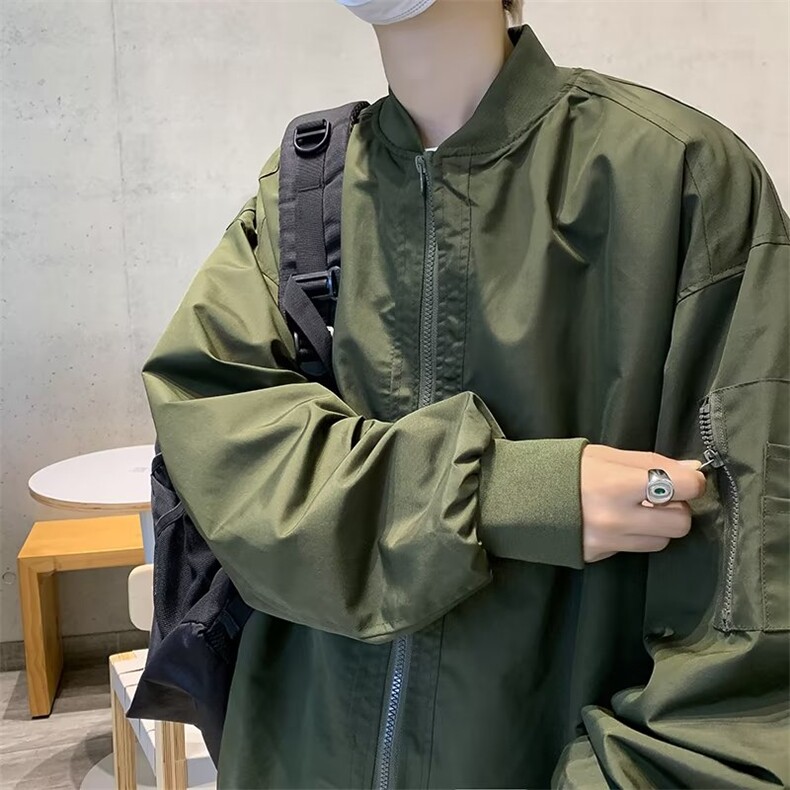 工装复古外套男潮牌痞帅港风高街夹克春秋2024新款棒球服百搭图片