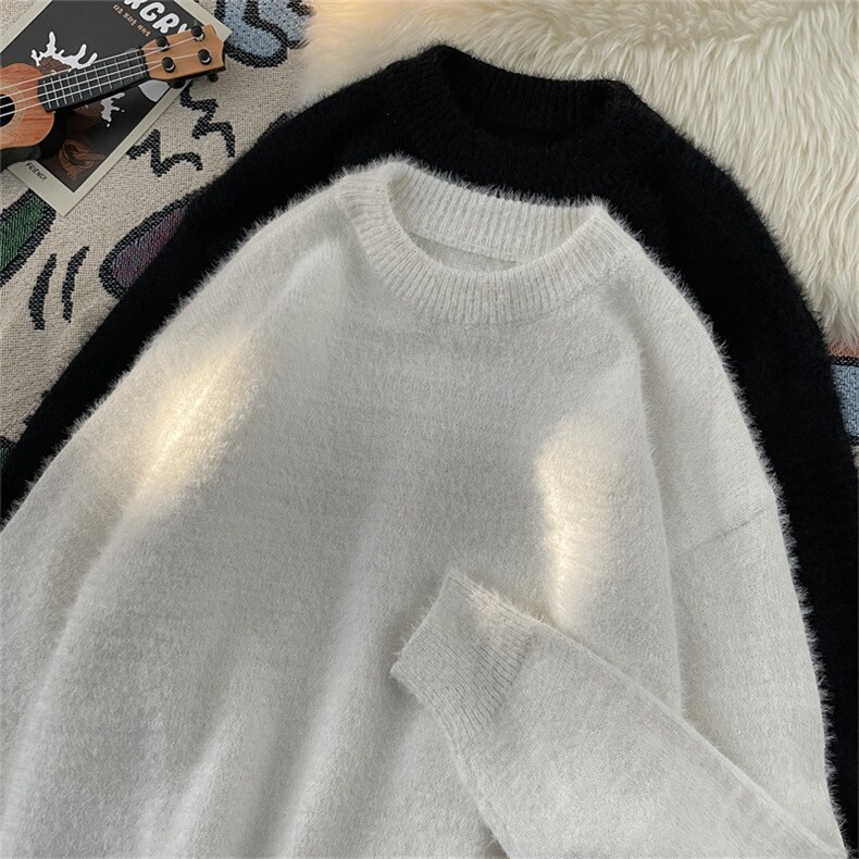 美式圆领毛衣男慵懒风休闲针织衫 M517 P53图片