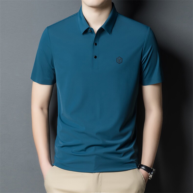 新款男夏季翻领冰丝短袖T恤薄款休闲时尚百搭体恤男装YYT098-P71，男装Polo衫，星座1105-3