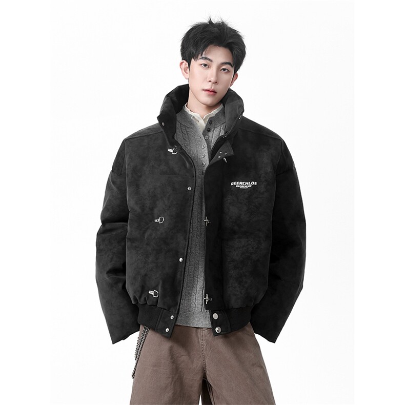 405A美式复古飞机扣设计皮衣短款棉服MY25815-特批105控178，男装皮衣，星座405A