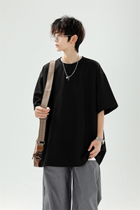 8XL-M高品质重磅棉光版纯色短袖T恤百搭款半截袖五分袖DX332特P23图片