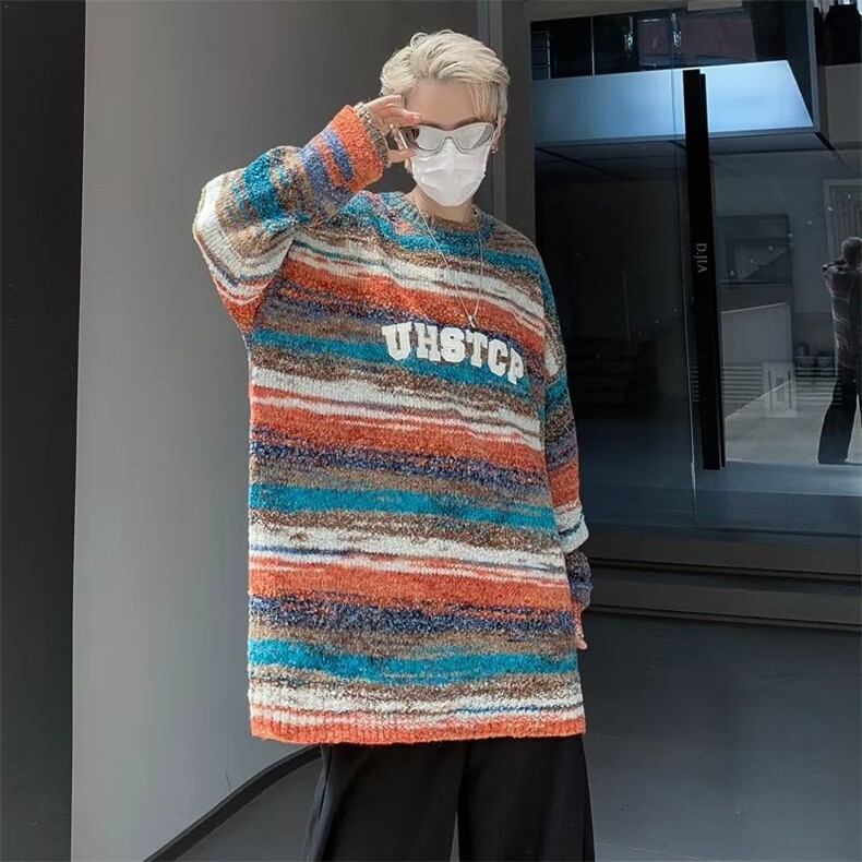 美式圆领毛衣男慵懒风休闲刺绣针织衫MY220-P60,男装针织衫/毛衣,星座1109-3