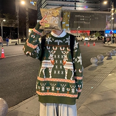 1506-1/MA401毛衣/P44冬季圣诞毛衣男圆领宽松ins潮流休闲情侣中，男装针织衫/毛衣，星座1506-1