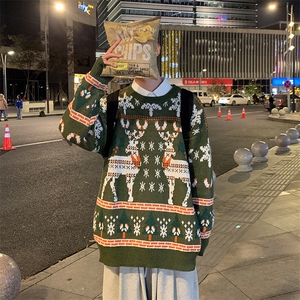 1506-1/MA401毛衣/P44冬季圣诞毛衣男圆领宽松ins潮流休闲情侣中图片