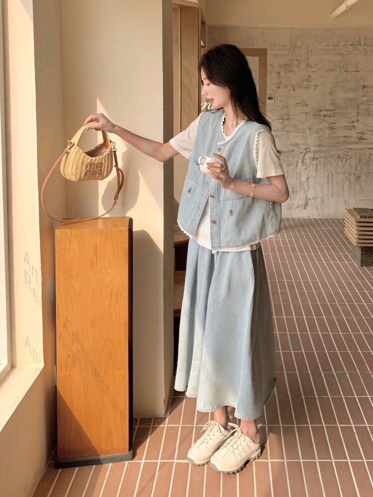 2025年夏季新款牛仔三件套2B72-6613-p155控245,女装套装/套裙,吉娜