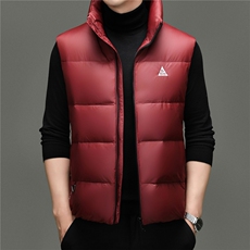 2025新款冬季男士立领短款90%白鸭绒羽绒服马甲加厚羽绒服外套，男装羽绒服，钱塘723
