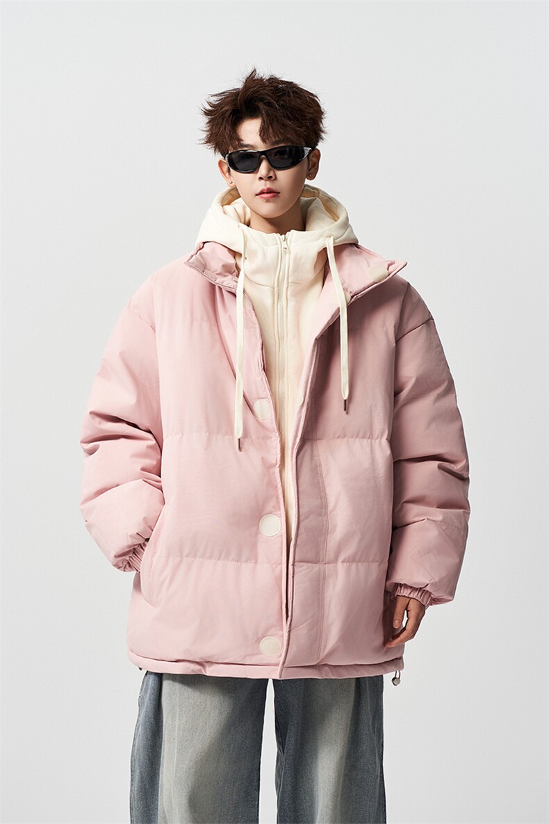 有长图冬季假两件羽绒棉衣服男宽松连帽棉袄加厚外套MF00827/P100,男装棉衣,电商B316