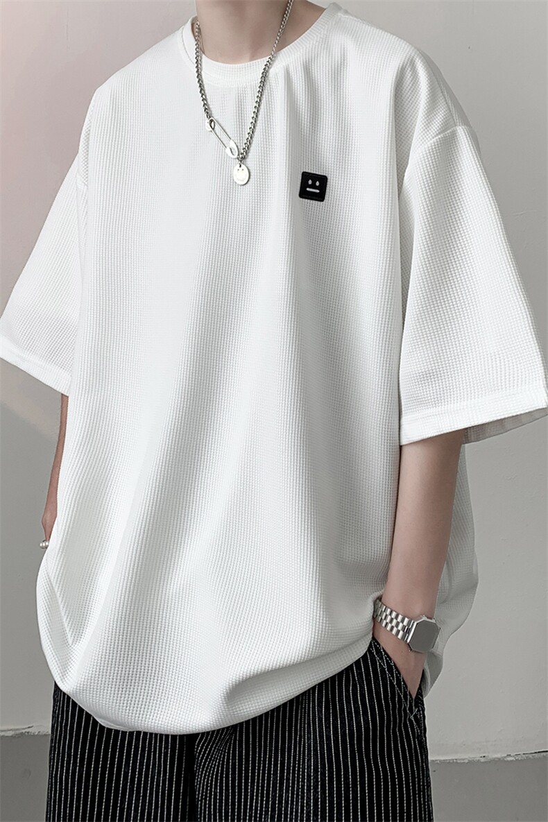 8XL-M重磅！特大码T潮牌上衣男中性华夫格短袖T恤DX304P25控39,男装T恤,电商D206-1