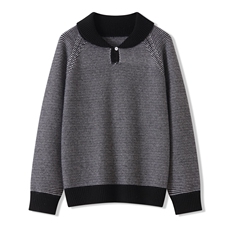 秋季新款纯色针织圆领套头上衣时尚休闲百搭，女装羊绒衫，昭美纯山羊绒