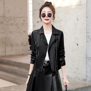 小皮衣外套女士短款2025春秋新款高级感小个子显瘦机车皮夹克上衣图片