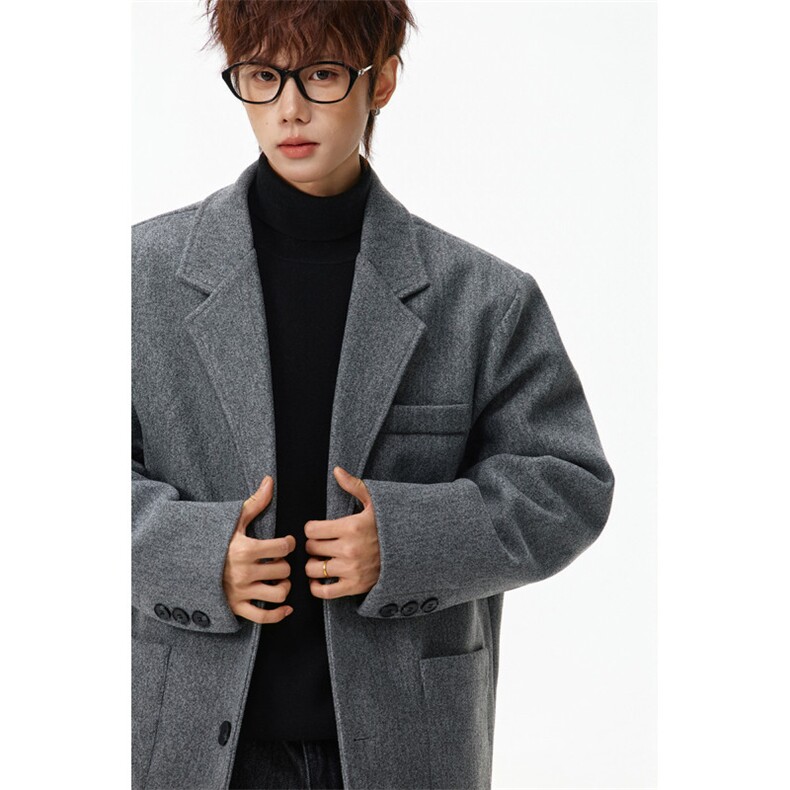 高品质毛呢外套男款加厚秋冬季新款风衣休闲短款呢子大衣，男装风衣，星座903-1