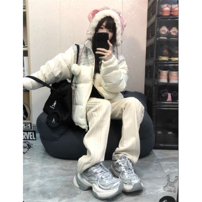 潮高级感针织拼接立领羽绒棉服加厚小众情侣面包服Y321-P88网图,男装棉衣,电商B245