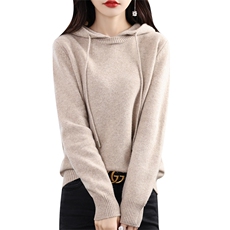 2025冬新款加厚衫女连帽100秋冬季内搭羊毛针织卫衣毛衣，女装羊毛衫，赛冬羊绒