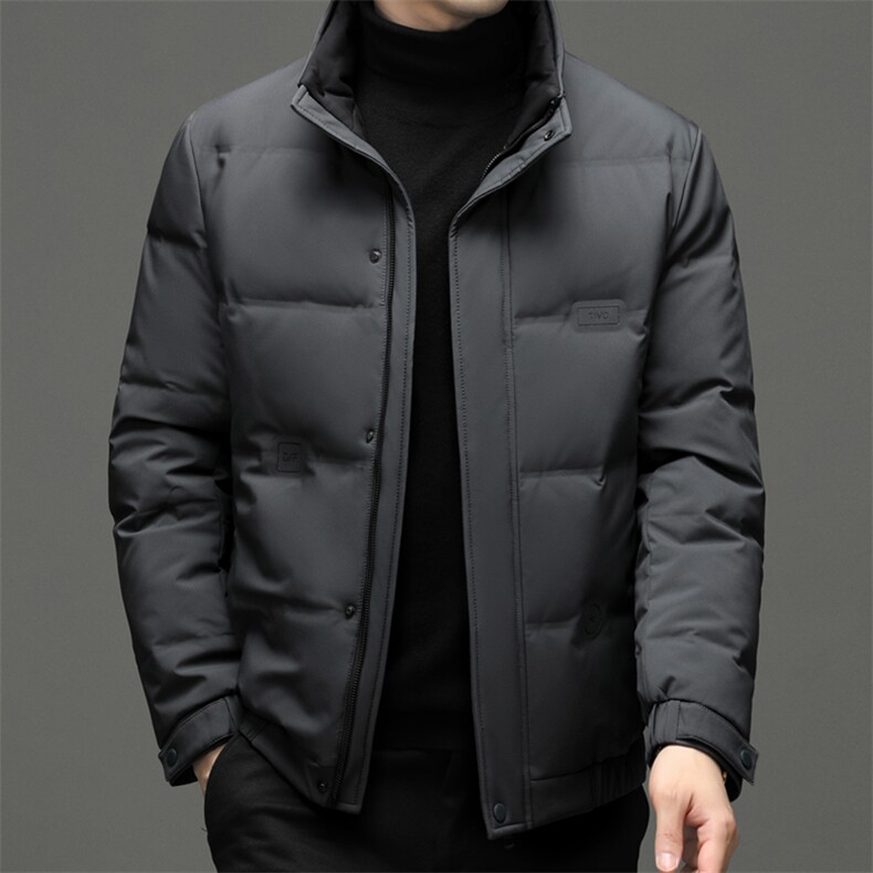 羽绒服男装冬季新款男士商务休闲上衣中青年立领加厚保暖鸭绒外套,男装羽绒服,电商B212（原钱塘6029）