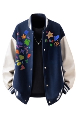 立体白底美式呢料印花设计M-5XL大码棒球服夹克男NL78104P69控108，男装夹克，星座227-7