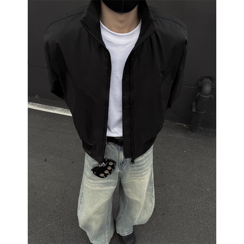 档口图炫彩缎面飞行夹克立领短款廓形美式棒球服J2591-P70,男装夹克,星座1213