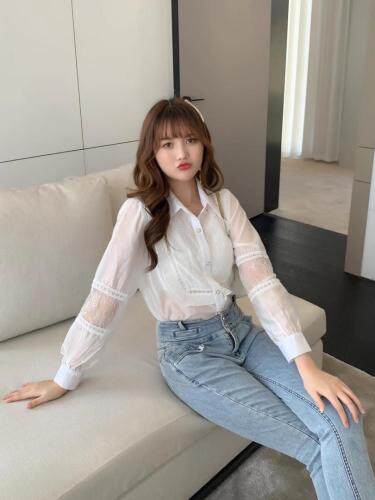 多色蕾丝拼接小衫，其它，凯宝莉