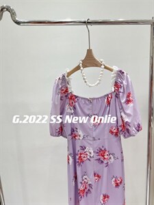 法式花色连衣裙 均码 现货,女装连衣裙,G
