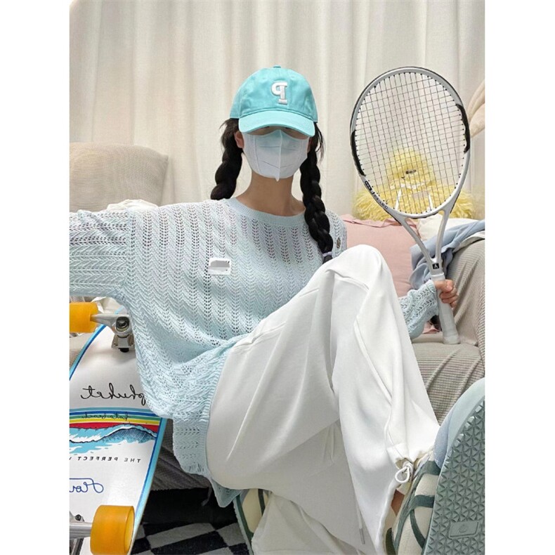 【网图】蓝色镂空外搭防晒罩衫女夏季薄款针织长袖CN01WW-特P45，女装针织衫/毛衣，星座1007（原301D）