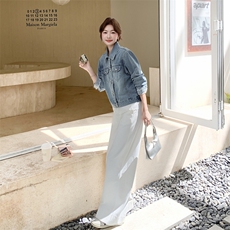 210-3281-P145-208港凤设计感长袖牛仔外套2025年秋季，女装短外套，韩蜜菓