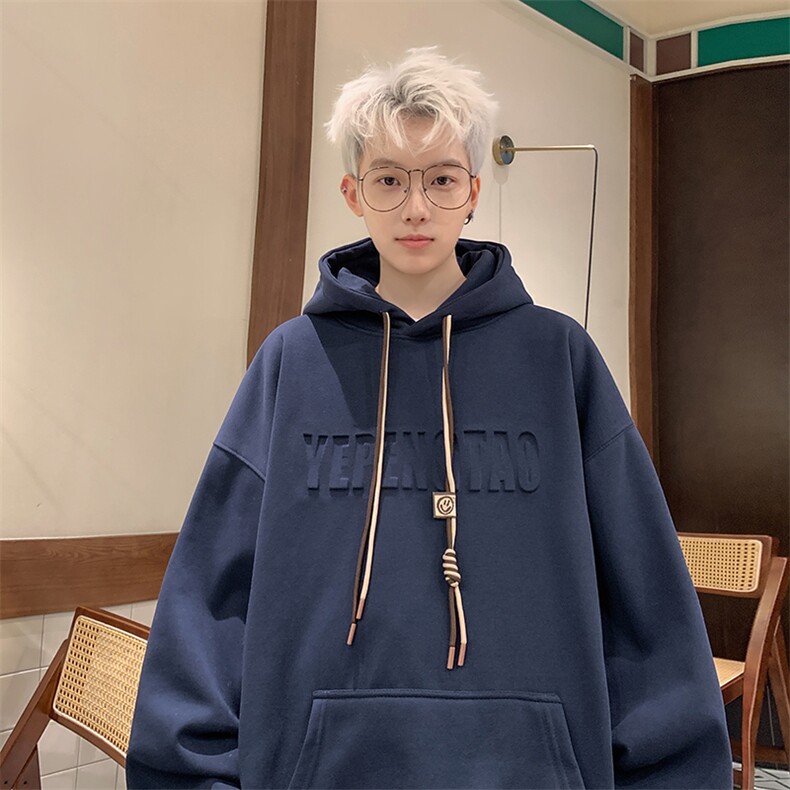 抖音品质现货2025春装新款美式钢印连帽卫衣A158-WY66-P55,男装卫衣,电商A158