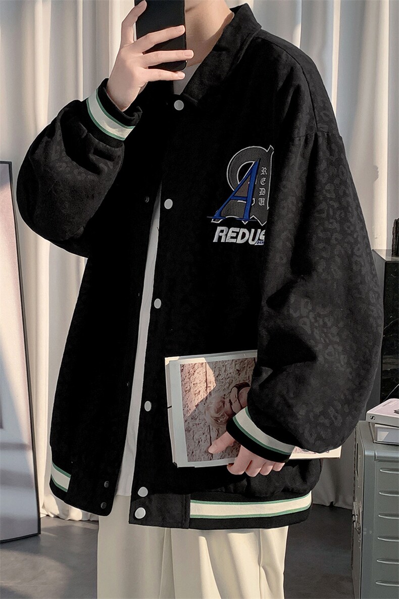 2023秋装潮刺绣设计百搭夹克中性风男女韩版棒球服外套8007-P85,男装夹克,电商A441-1
