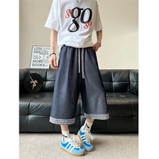 仿天丝牛仔高级感冰丝垂感休闲裤夏季新款潮牌七分裤男2559特P28，男装牛仔裤，电商C305A