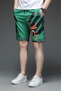 男士短裤男薄款宽松直筒休闲裤夏季青年时尚潮流五分沙滩裤松紧腰图片
