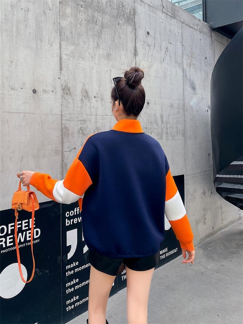 拼色空气卫衣，女装卫衣/绒衫，韩外