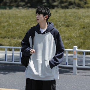 M-6XL 380克秋季新款大码插色连帽套头卫衣109-W23617-P55图片
