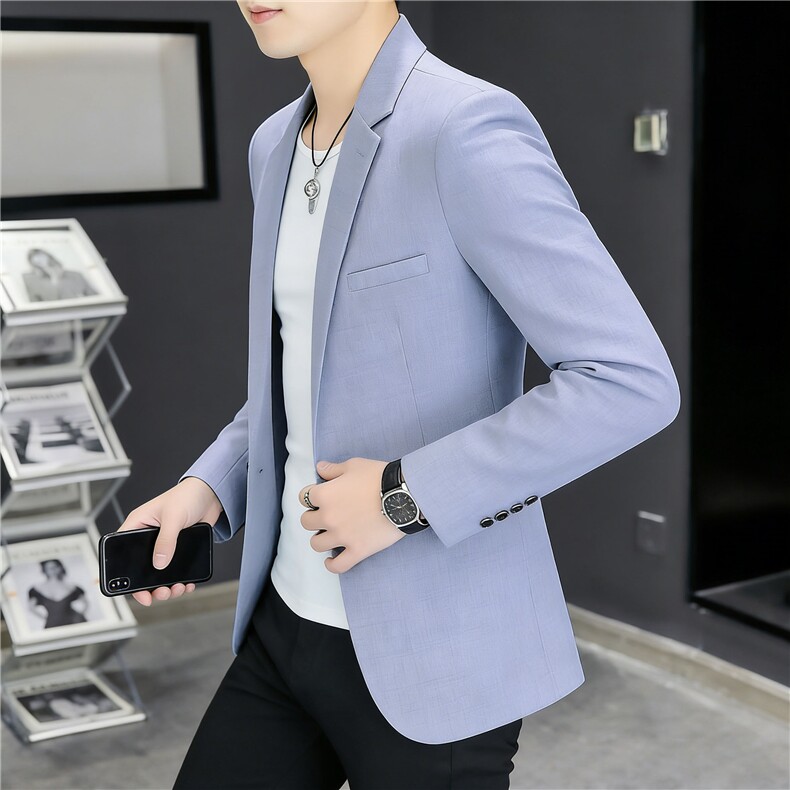 2026韩版小西装男上衣外套春秋单西简约便服修身休闲西服YZ07-P75图片