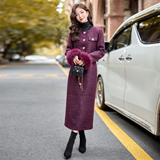 2024新款冬季羽绒内胆加绒加厚套装女洋气毛呢半身裙两件套狐狸毛，女装套装/套裙，雅静靓衣