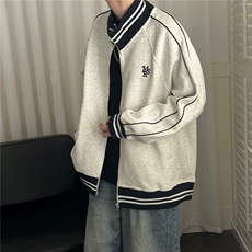 2026春现货立领卫衣外套男士宽松休闲绣花上衣A351-AW2529-P95，女装短外套，电商A351