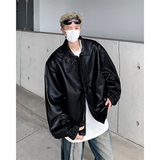 美式复古cleanfit短款皮衣外套男春秋季休闲宽松皮夹克，男装夹克，星座410-7
