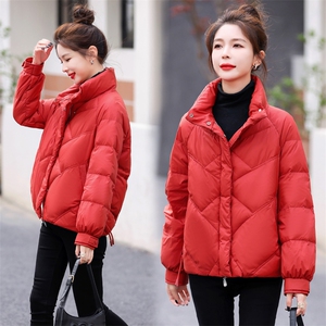 现货放心推90白鸭绒流苏羽绒服外套2024冬季女小个子短款羽绒服图片
