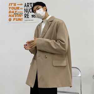 秋季潮流纯色百搭双排扣休闲西服外套1003 W109 P85图片
