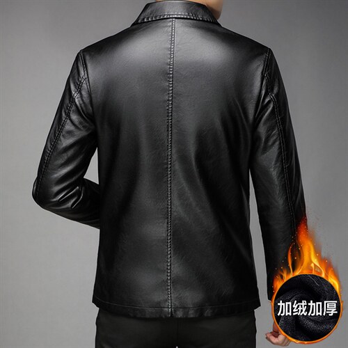 G98911男士2023冬新款长袖PU皮加绒皮衣修身皮夹克外套P102,男装皮衣,电商B360
