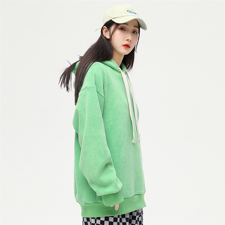 奥粒绒外套基础纯色休闲百搭连帽抽绳卫衣男女同款EY-3663-P85,女装短外套,电商B306