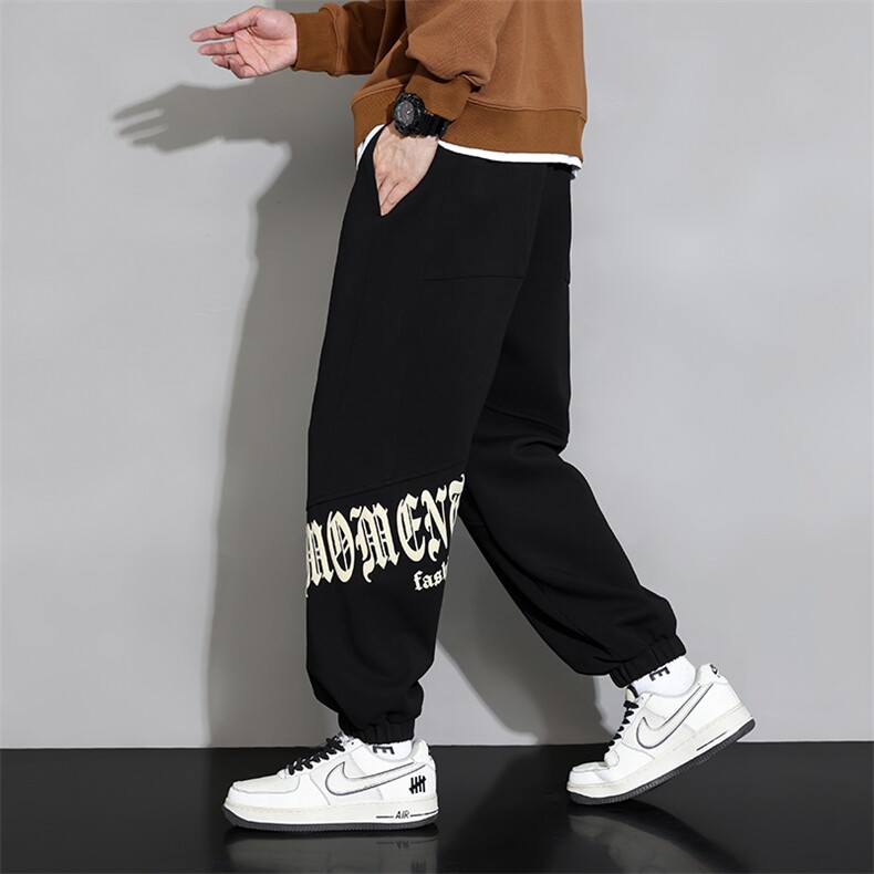 主推棉M-8XL 秋季新款大码束脚潮流休闲卫裤 109-K615-P50图片